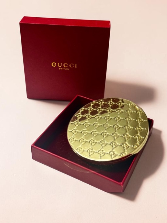 Gucci Accessories - Gucci Gold Embossed Compact Mirror - Gold new in box